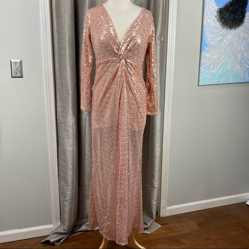 Rose gold sequin dress